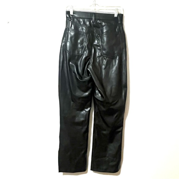 ABERCROMBIE & FITCH Faux Leather Pants Size 6 Black Side Leg Slit New With tags - Picture 2 of 15